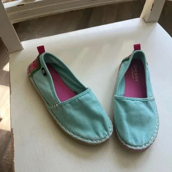 Sperrys Kids Skysail Blue with Watermelons Size 12 - Picture 6 of 8